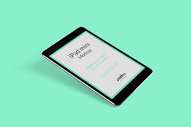 Mockup smartphone Android, iPad Mini y portátil con fondo liso de color personalizable