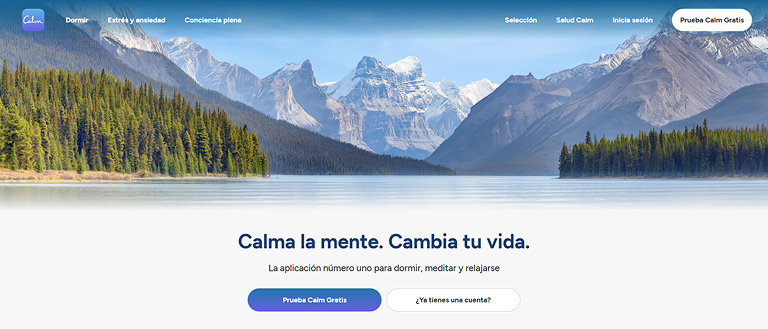 Paleta de colores que genera calma en una web de psicología