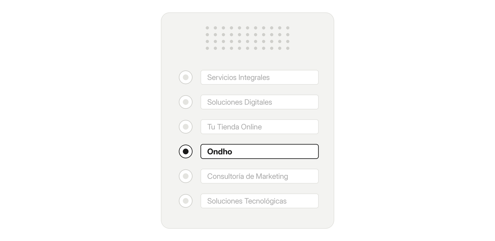 Portero automático con timbres de nombres genéricos y uno solo con nombre propio: Ondho