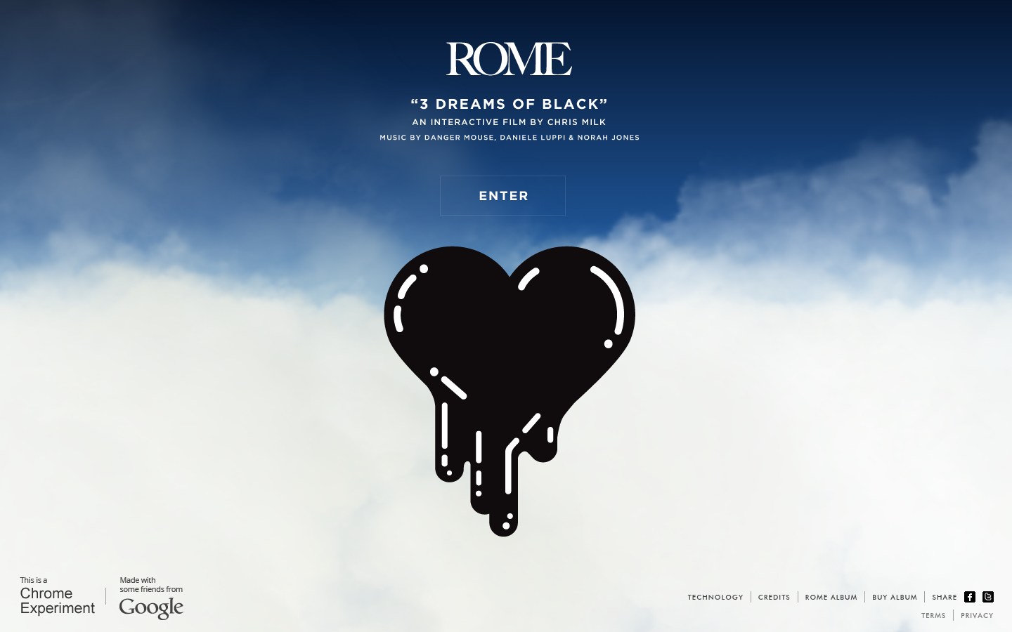 Portada de ROME, la película interactiva 3 Dreams of Black de Chris Milk