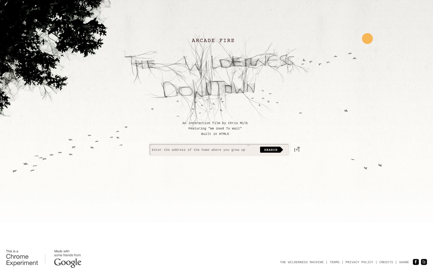 Portada de The Wilderness Downtown, el videoclip interactivo de Chris Milk para Arcade Fire